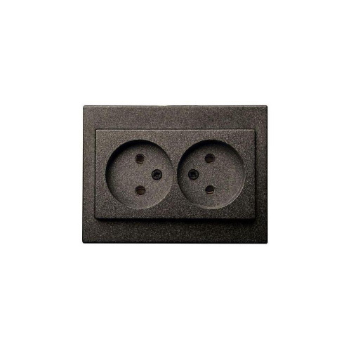 Розетка двойная 2P Liregus Epsilon антрацит 28-1152 Розетка двойная 2P Liregus Epsilon антрацит 28-1152