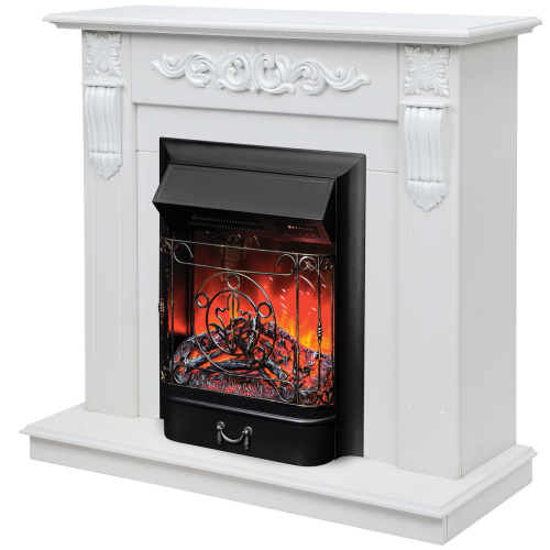 Электрокамин RealFlame Dominica DN белый матовый с очагом Majestic Lux Black RC фото 2