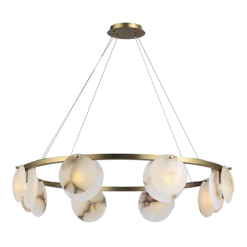 utsenka-SL1520.303.08 Светильник подвесной ST-Luce Латунь/Алебастр G9 8*5W 4000K CLAM