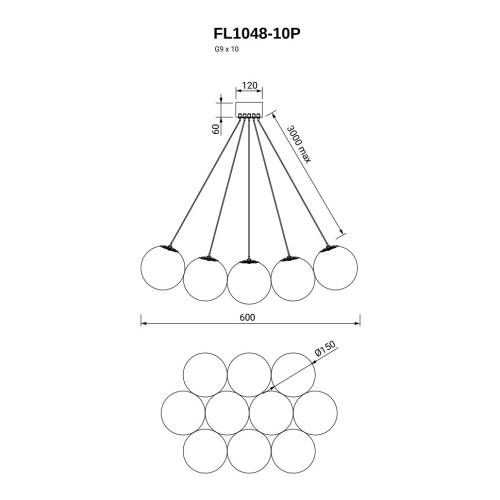 Подвесная люстра Unity FL1048-10P фото 5 Подвесная люстра Unity FL1048-10P фото 5