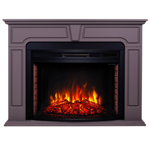 Каминокомплект THEODOR/РАФАЭЛЬ Серо-коричневый с очагом Электроочаг FIRESPACE/ФАЕРСПЕЙС 33
