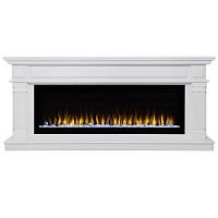 Каминокомплект ISLANDIA/СКАНДИ Белый дуб с очагом Электроочаг SAPHIR/САПФИР 50