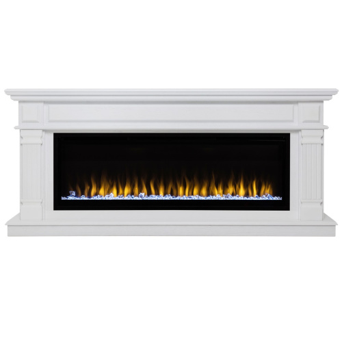 Каминокомплект ISLANDIA/СКАНДИ Белый дуб с очагом Электроочаг SAPHIR/САПФИР 50