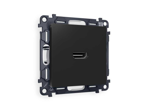 Комплект механизма розетки HDMI 2.0 AMBRELLA VOLT ALFA Черный матовый 40V/500mA 2.0GHz 5-18Gbit/s QUANT (AP8140, VM222) MA814010