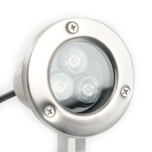 Светодиодный прожектор подводный Feron LL-822, 3W, AC/DC24V, низковольтный, 2700K, металлик, 80*80*130mm, IP68 фото 5