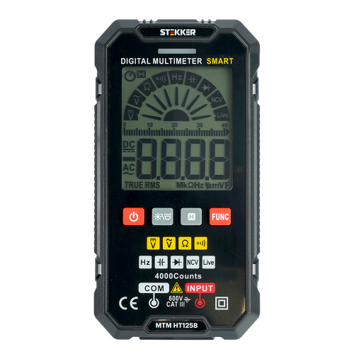 MTM HT125B Мультиметр цифровой, 4000 отсчетов, 2 батареи тип ААА 1,5В, автоматический, черный фото 2 MTM HT125B Мультиметр цифровой, 4000 отсчетов, 2 батареи тип ААА 1,5В, автоматический, черный фото 2