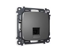 Комплект механизма телефонной розетки AMBRELLA VOLT OMEGA Антрацит серый RJ-11(4P4C) с шторкой QUANT (OP6620, VM190) MO662030