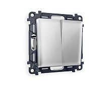 Комплект механизма 2-клавишного перекрестного выключателя 10A-250V Ambrella Volt ALFA Серебро глянец QUANT (AP4030, VM125) MA403030