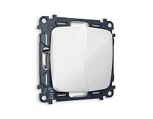 Комплект механизма 2-клавишного выключателя Ambrella Volt OMEGA Белый глянец 10A-250V QUANT (OP1030, VM115) MO103010