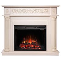 Каминокомплект ATTICA/СИЦИЛИЯ Айвори с очагом Электроочаг SPARTA 25.5