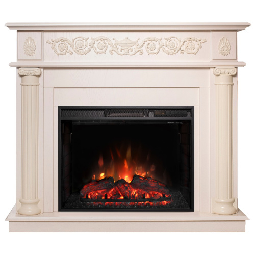 Каминокомплект ATTICA/СИЦИЛИЯ Айвори с очагом Электроочаг SPARTA 25.5