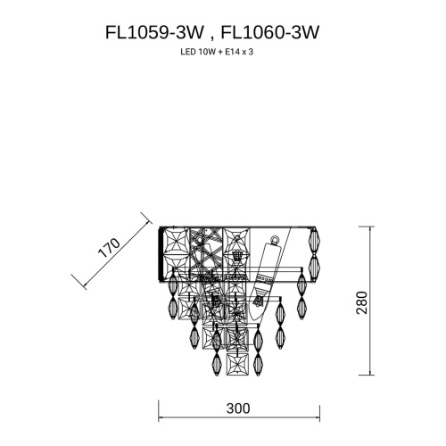 Бра Majeste Chrome FL1059-3W фото 5
