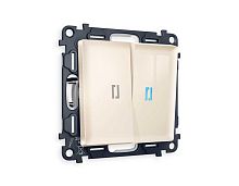 Комплект механизма 2-кл проходного выключателя AMBRELLA VOLT с подсветкой 10000K ALFA Бежевый глянец QUANT (AP3040, VM120, G29B) MA304040