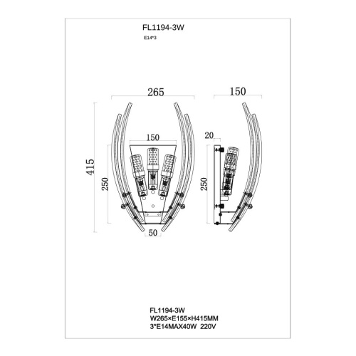Бра Florencia FL1194-3W фото 3