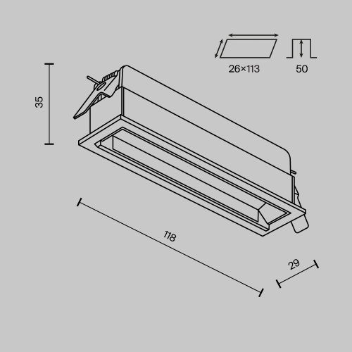 Встраиваемый светильник Technical DL100-6W2.7-3-4K-B фото 7