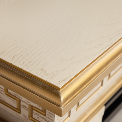 Каминокомплект CALLISTO/ПРАГА Бежевый дуб с золотой патиной с очагом Электроочаг JOKER/ДЖАСПЕР 52 фото 4