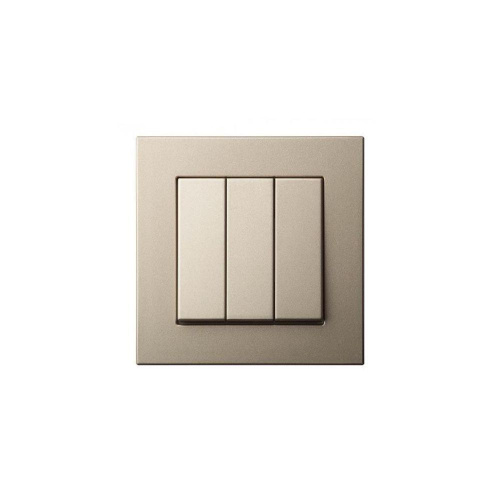 Выключатель трехклавишный Liregus Epsilon шампань 28-302 Выключатель трехклавишный Liregus Epsilon шампань 28-302