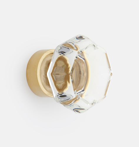 Ручка-кнопка Octagon Glass d.3.2 Unlacquered Brass