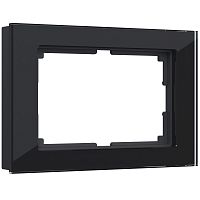 Рамка из стекла для двойной розетки Favorit черный W0081108