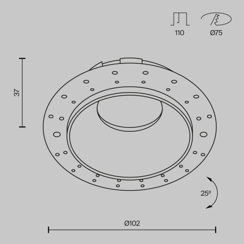 Встраиваемый светильник Technical DL051-U-2WMG фото 9