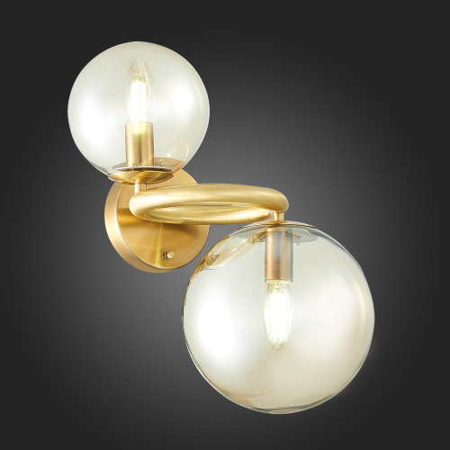 SL1162.301.02 Светильник настенный ST-Luce Латунь/Коньячный E14 2*40W GORIZIA фото 6