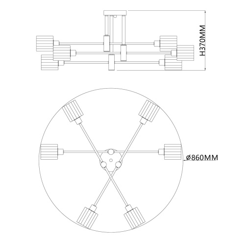 Светильник на штанге Escada 1140/6P E14*40W Silver/Chrome фото 6