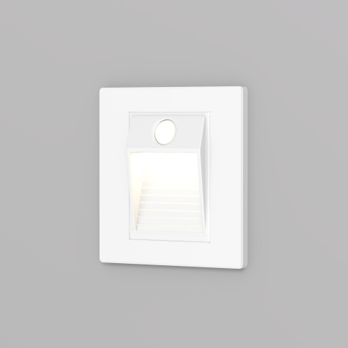 DK1020-WH Светильник встраиваемый в стену c датчиком движения, IP 20, LED 3000, 1 Вт, белый, пластик