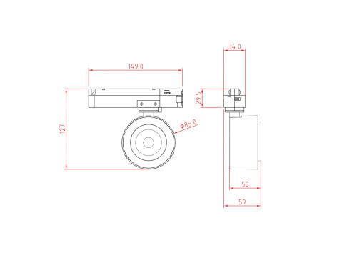 Трековый светильник Technical TR023-1-12B3K фото 2