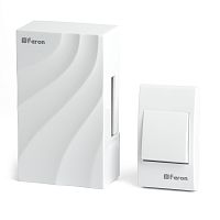 Звонок с кнопкой проводной Feron DB-102 электромеханический белый 230V 119х70х37мм