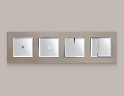 Комплект механизма 2-кл выключателя AMBRELLA VOLT ALFA Серебро глянец QUANT (AP4030, VM115) MA403010 фото 2