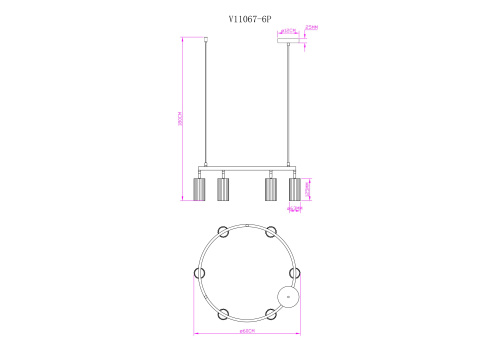 Люстра подвесная Moderli V11602-6P Cora фото 7