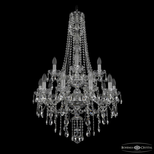 Люстра хрустальная 1415/10+5/220/h-102/2d Ni