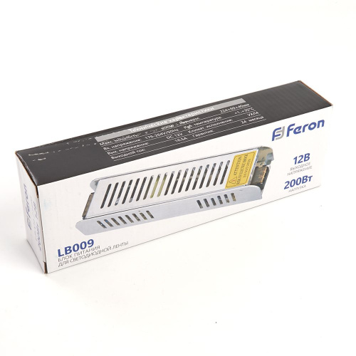 Трансформатор электронный для светодиодной ленты 200W 12V (драйвер), LB009 FERON фото 4