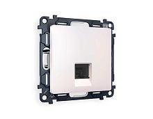 Комплект механизма телефонной розетки AMBRELLA VOLT ALFA Жемчуг RJ-11(4P4C) с шторкой QUANT (AP2120, VM190) MA212030