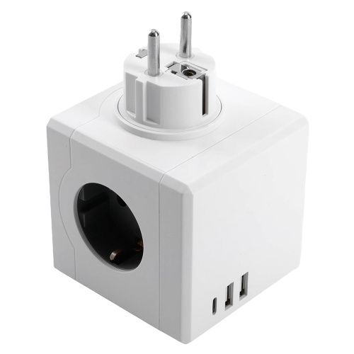 Разветвитель сетевой 3-местный с/з STEKKER ADP16-33-21, 250V, 16A, ABS пластик, белый фото 3