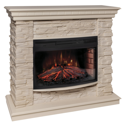 Каминокомплект ELFORD/РАЛЬФ Белый дуб с очагом Электроочаг FIREFIELD 25
