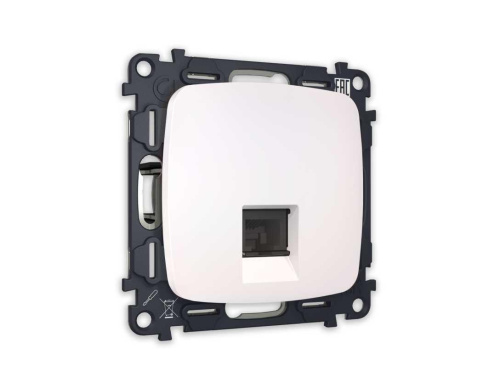 Комплект механизма телефонной розетки AMBRELLA VOLT OMEGA Жемчуг RJ-11(4P4C) с шторкой QUANT (OP2120, VM190) MO212030