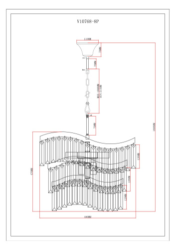 Люстра подвесная Moderli V10768-8P Wave фото 3