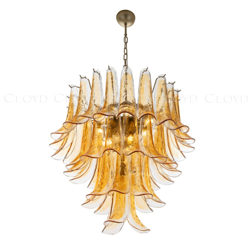 Люстра Cloyd AZORES-C C10 / Ø65 см - латунь светл. - янтарное стекло (арт.11653) фото 8