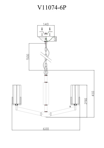 Люстра подвесная Moderli V11074-6P Brass фото 5
