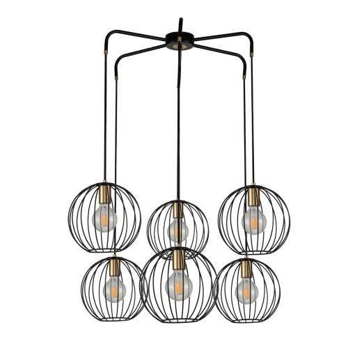Подвесной светильник Escada 10176/6 E27*60W Black/Brass фото 2