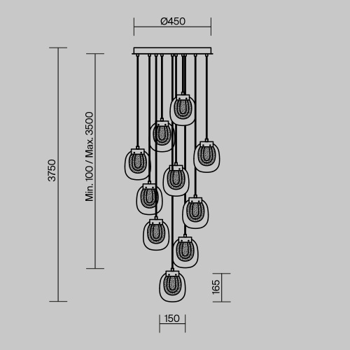 Подвесной светильник Maytoni MOD367PL-L30BBSK фото 8