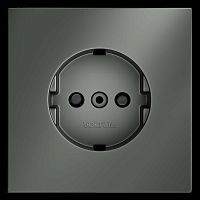 Накладка для розетки с заземлением и защитными шторками, S70 (титан) Voltum VLS000706