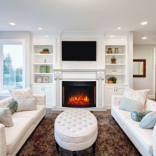 Каминокомплект IMPERIA/ПРЕСТИЖ Белый дуб с золотой патиной с очагом Электроочаг FIRESPACE/ФАЕРСПЕЙС 33 фото 7