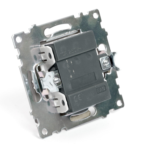 Переключатель 1-клавишный (механизм), STEKKER GLS10-7105-04, 250V, 10А, серия Катрин, шоколад фото 5