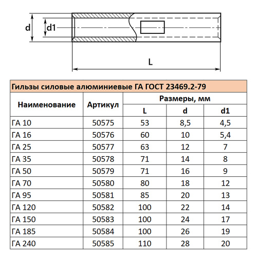 LD-GA-10-45 Гильза алюминиевая ГА 10-4,5  ГОСТ 23469.2-79 фото 6