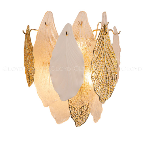 Бра Cloyd SENEGAL-A W3 / выс. 33 см - с золот. листьями - золото (арт.20110) фото 2