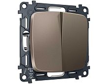 Комплект механизма 2-клавишного перекрестного выключателя 10A-250V Ambrella Volt OMEGA Темная бронза матовый QUANT (OP6330, VM125) MO633030