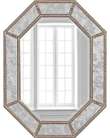 Серебряное настенное зеркало "Ньюпорт"