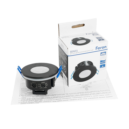 Датчик движения и освещенности 1200W 8m 120°(гориз.) 360°(верт.) чёрный, SEN55, артикул 51577 фото 8